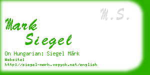 mark siegel business card